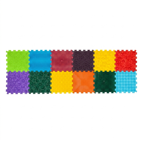 Orthopädische Sensorik Strukturmatten Puzzle "Mega Mix" 12 Elemente