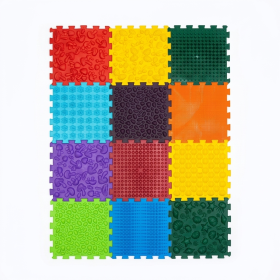 Orthopädische Sensorik Strukturmatten Puzzle "Mega Mix" 12 Elemente