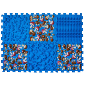 Orthopädische Sensorik Strukturmatten Puzzle "Mix" 6 Elemente Blauer Pilz