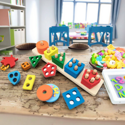 Formen-Sortierer – Montessori-Holzspielzeug