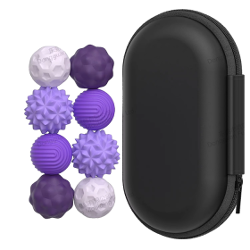 Sensorische Magnetkugeln, violettes Set (8 Stück), mit Etui, Größe M