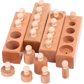 Montessori-Zylindersatz aus Holz – Lernspielzeug