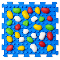 Massagematte «Puzzles Mix» WABEN 1 Element + Modulsatz «Kieselsteine»