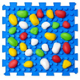 Massagematte «Puzzles Mix» WABEN 1 Element + Modulsatz «Kieselsteine»