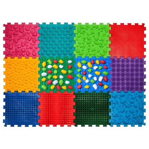 Massagematte Ortek Mix Puzzle, 12 Teile + Modulsatz «Kieselsteine»