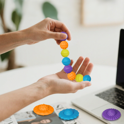 Magnetische Anti-Stress-Kugeln UFO aus Silikon, 4er-Set