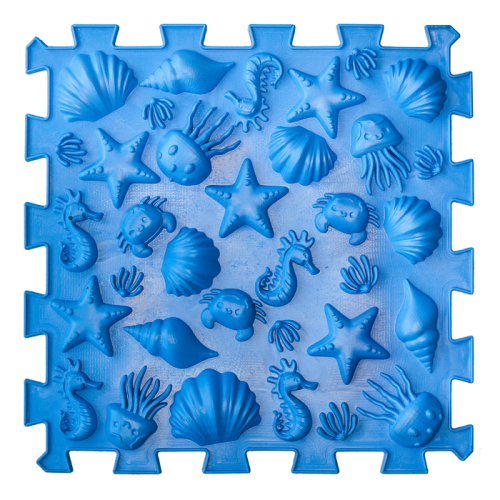 Orthopädische Sensorik Strukturmatten Puzzle "Mix" 6 Elemente Blaue Kieselsteine