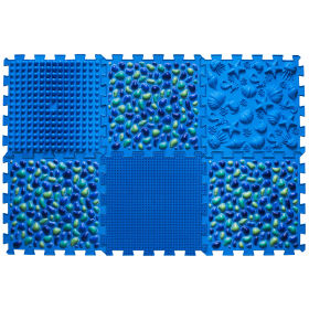 Orthopädische Sensorik Strukturmatten Puzzle "Mix" 6 Elemente Blaue Kieselsteine