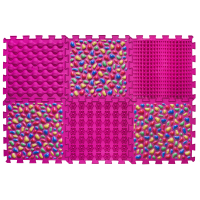 Orthopädische Sensorik Strukturmatten Puzzle "Mix" 6 Elemente Rosa Kieselsteine