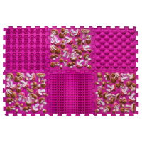 Orthopädische Sensorik Strukturmatten Puzzle "Mix" 6 Elemente Rosa Pilz