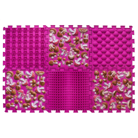 Orthopädische Sensorik Strukturmatten Puzzle "Mix" 6 Elemente Rosa Pilz