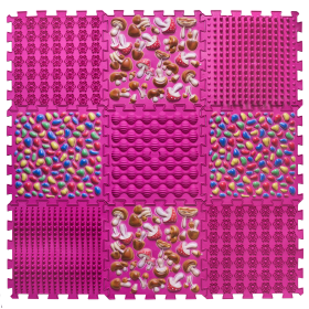 Orthopädische Sensorik Strukturmatten Puzzle "Mix" 9 Elemente Rosa