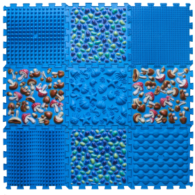 Orthopädische Sensorik Strukturmatten Puzzle "Mix" 9 Elemente Blau