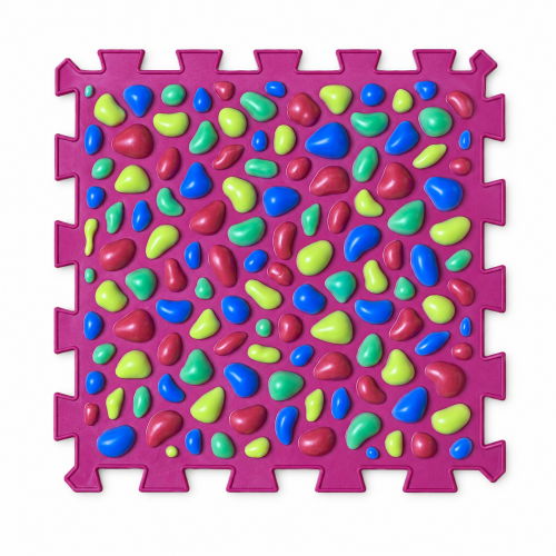 Orthopädische Sensorik Strukturmatten Puzzle "Mix" 6 Elemente Rosa Kieselsteine