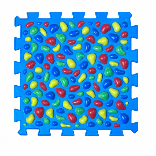 Orthopädische Sensorik Strukturmatten Puzzle "Mix" 6 Elemente Blaue Kieselsteine
