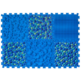 Orthopädische Sensorik Strukturmatten Puzzle "Mix" 6 Elemente Blaue Kieselsteine