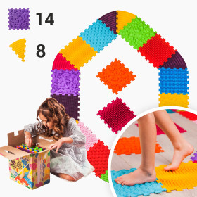 Orthopädische Sensorik Strukturmatten "Puzzle" 14 Elemente + 8 Dreiecke