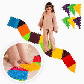 Orthopädische Sensorik Strukturmatten "Puzzle" 6 Elemente + 6 Dreiecke
