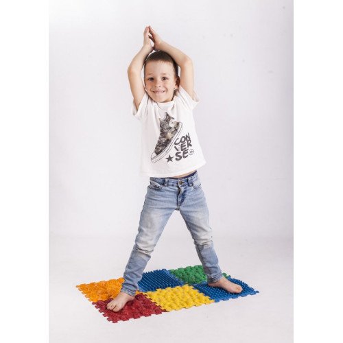 Orthopädische Sensorik Strukturmatten Puzzle "Mix" 6 Elemente Blaue Kieselsteine