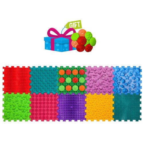 Massagematte «Ortek Mix Puzzles» 10 Elemente + «Muster» als Geschenk