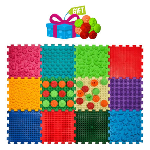 Massagematte «Ortek Mix Puzzles» 12 Elemente + «Muster» als Geschenk