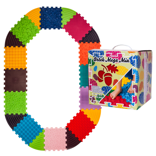 Orthopädische Sensorik Strukturmatten "Puzzle" 12 Elemente + 8 Dreiecke