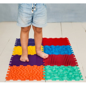 Orthopädische Sensorik Strukturmatten Massagematte Puzzle "Meeresstrand" 8 Elemente