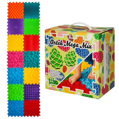 Orthopädische Sensorik Strukturmatten Puzzle "Mega Mix" 14 Elemente