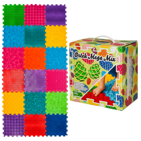 Orthopädische Sensorik Strukturmatten Puzzle "Mega Mix" 18 Elemente