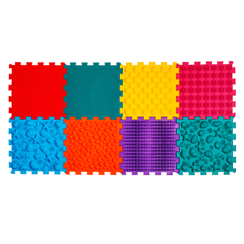 Orthopädische Sensorik Strukturmatten Massagematte Puzzle "Meeresstrand" 8 Elemente