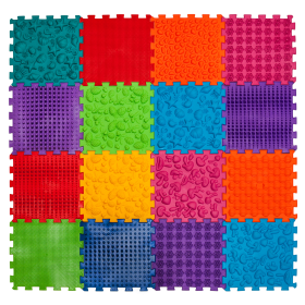 Orthopädische Sensorik Strukturmatten Puzzle "Mega Mix" 16 Elemente