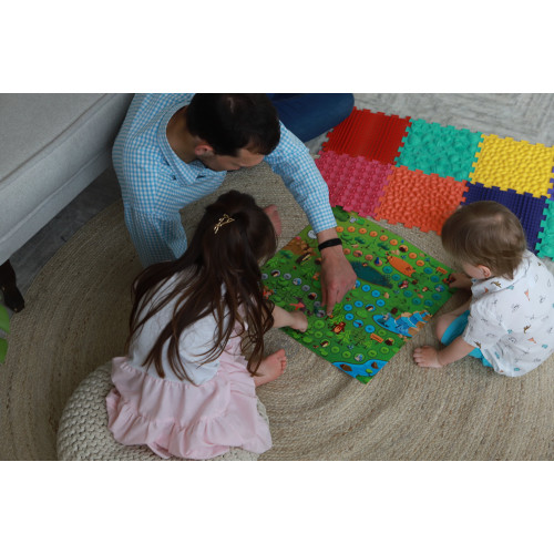 Orthopädische Sensorik Strukturmatten für Kinder und Erwachsene Puzzle "Mix" 10 Elemente mit Spiel Waldabenteuer