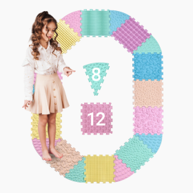 Massagematte Ortek Mega Mix Puzzle 12 Teile + 8 Sektoren PASTELL