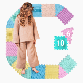 Massagematte Ortek Puzzle Mix 10 Teile + 6 Sektoren PASTELL