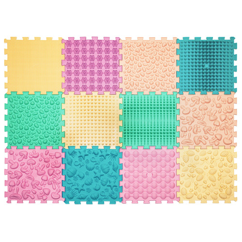 Massagematte Puzzle Mix Pastell  12 Elemente