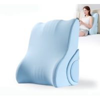 Anatomisches Rückenkissen mit Memory-Effekt und zusätzlicher Rolle Blau