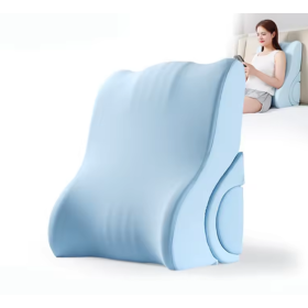 Anatomisches Rückenkissen mit Memory-Effekt und zusätzlicher Rolle Blau