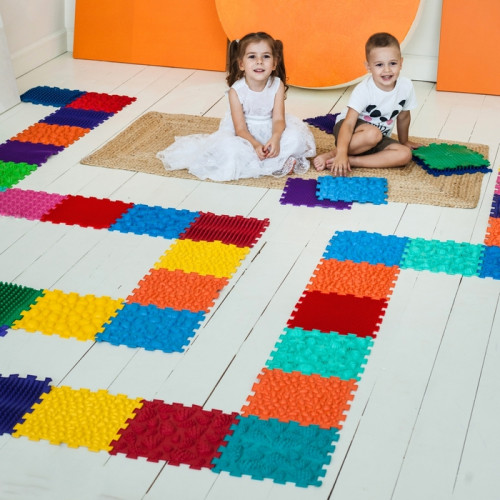 Orthopädische Sensorik Strukturmatten Puzzle "Mega Mix" 12 Elemente