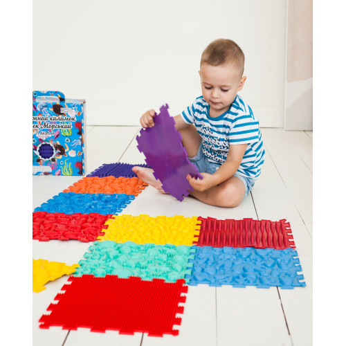 Orthopädische Sensorik Strukturmatten "Puzzle Mix" 24 Elemente